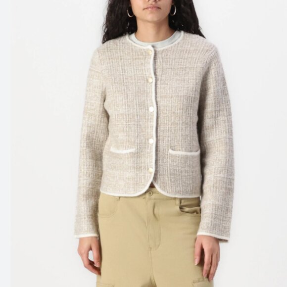 Abercrombie & Fitch Novelty Button Tweed-Inspired Sweater Jacket Large NWT